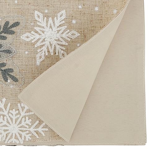 Frosty Snowflakes Table Runner - Winter Holiday Decor, 16x70 Inches