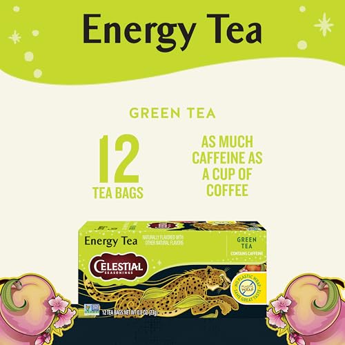 Celestial Seasonings Energy Green Tea, Caffeinated, 12 Bags (Pack of 6)