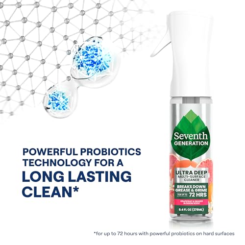 Seventh Generation Probiotic Multi Surface Cleaner Spray, Grapefruit & Orange, 9.4 Fl Oz