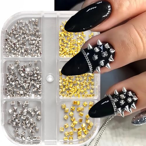 Shiny Alloy Nail Charms Gold and Silver Mixed Nail Art Studs