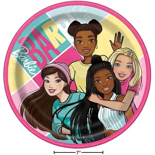 Premium Disposable Barbie Party Delight 7" Dessert Plates - 8ct