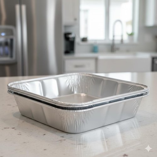 Extra-Thick Disposable Aluminum Baking Pans by [Brand Name] - Pack of 30 | 9” x 9” Recyclable Square Tins | 2” High Walls for Spill Prevention