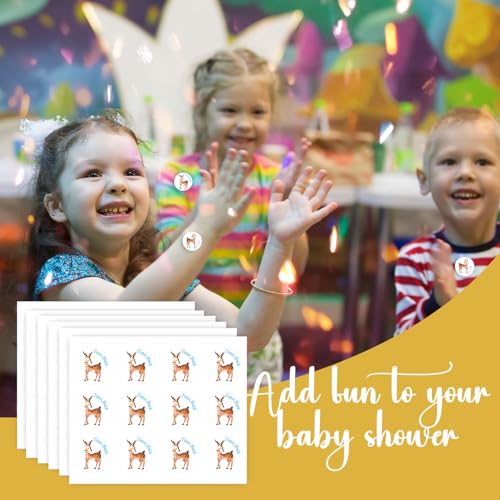 72 Pcs Bambi Gender Reveal Stickers for Baby Shower Party