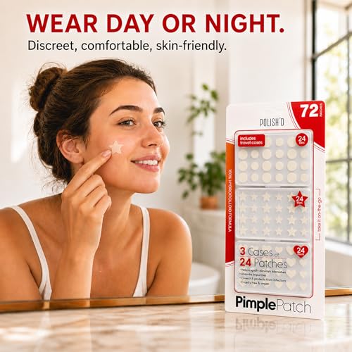Pink Sky Hydrocolloid Pimple Patches - Cute Acne Spot Stickers with Case