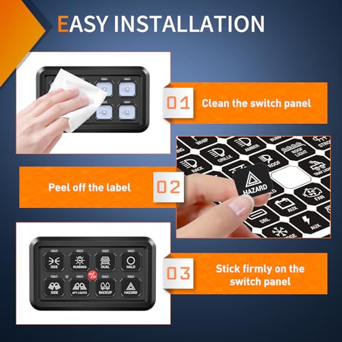 Nilight 120PCS Switch Panel Stickers for Cars & Boats - Durable Labels