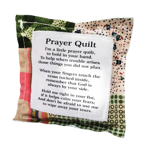 Handmade Pocket Prayer Quilt with Cross & Poem Patches