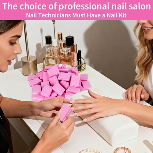 MixPeak 50 Pcs Mini Nail Buffers - 100/180 Grit Sponge Files for Acrylic and Natural Nails