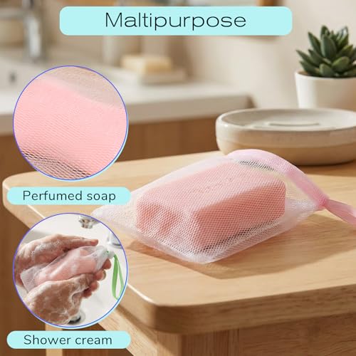 Styquenzer 10 Pack Exfoliating Mesh Soap Pouches - Soft Soap Saver Bags with Drawstring for Bath and Shower