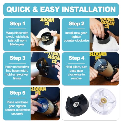 4-Pack Blender Replacement Gear Set for Magic Bullet MB1001 250W