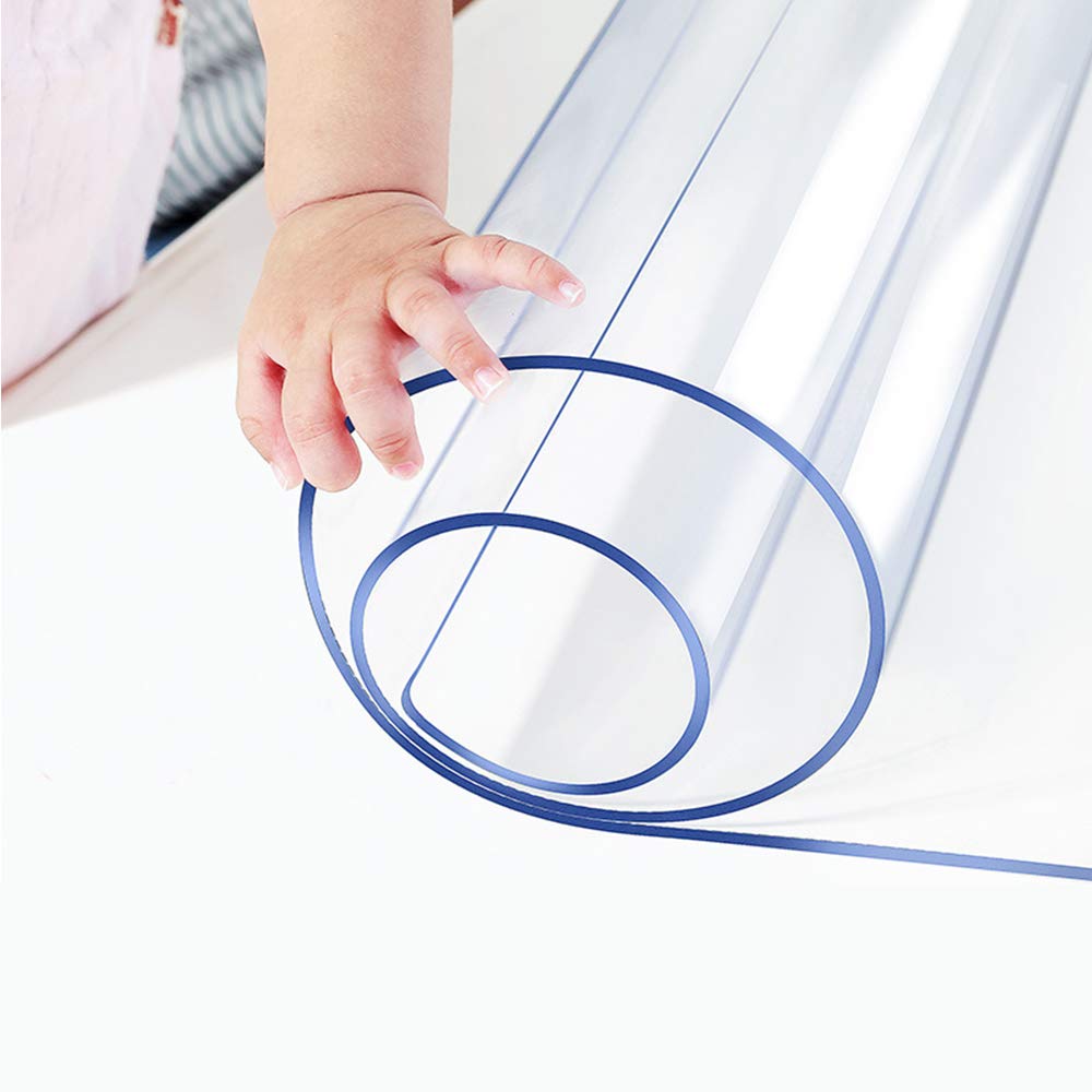 Multi Size 38x82 inch Crystal Clear Plastic PVC Dining Table Protector Mat Living Room Table Cover Protector Vinyl Table Pad Cloths for Woonden Furniture Rectangular Easy Clean Wipeable Waterproof