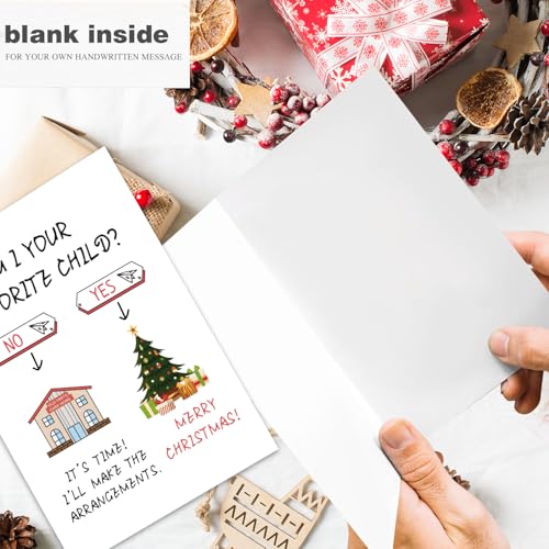 Funny Christmas Card for Parents - Blank Inside, Luxury Quality