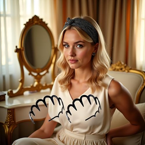 Zig Zag Headbands with Teeth 2 Pcs Non-Slip Plastic Wave Hair Bands