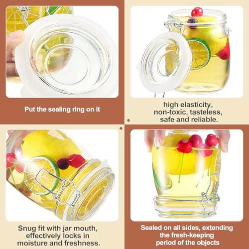 8 Pack White Silicone Jar Gaskets for Wide Mouth Glass Jars
