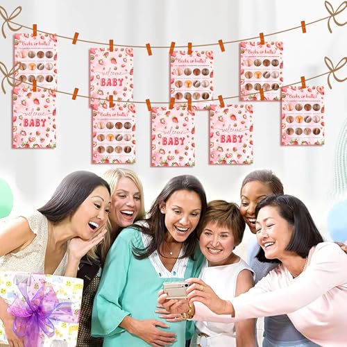 Strawberry Baby Shower Games - 30 Pack Pink Berry Party Supplies