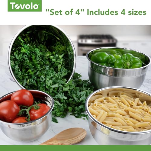 Tovolo Stainless Steel Mixing Bowl, 1.5 Quart - Set of 8