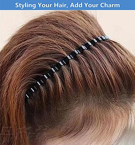 Metal Hair Band Non-Slip Wavy Headband for Men and Women Black