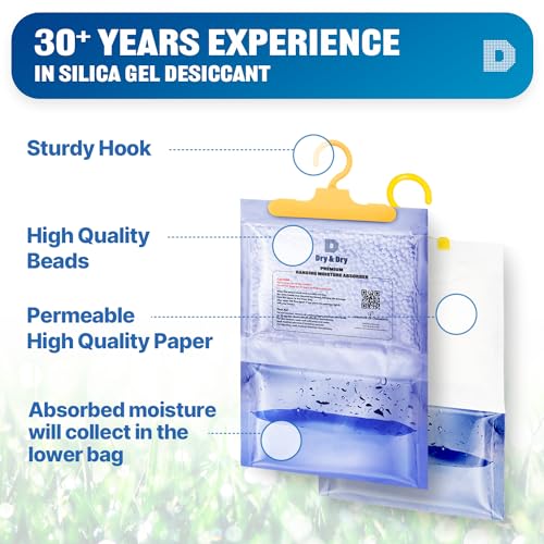 Dry & Dry 2 Packs Moisture Absorbers - 7 Oz Small Dehumidifiers for Home