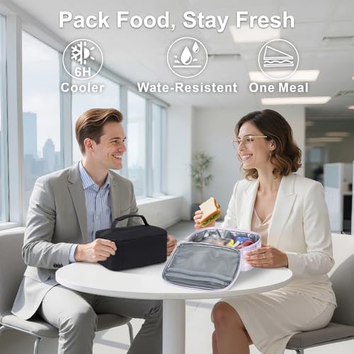 Bagseri Black Small Insulated Lunch Bag with Ice Pack - 4L
