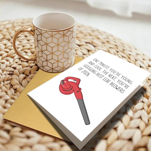 RPJIEKINXU Leaf Blower Birthday Card - Funny Humorous Greeting for All, Variation #3