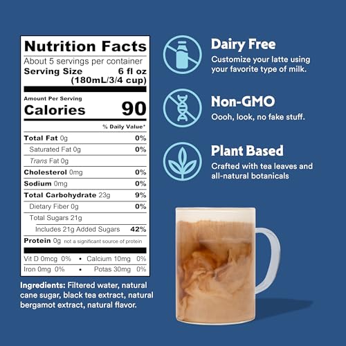 STASH Earl's Delight Latte - Dairy Free Black Tea Concentrate, 32 oz