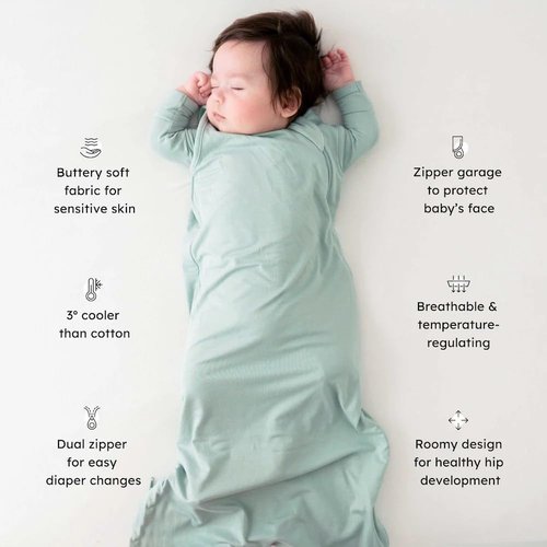 KYTE BABY Unisex Sleep Bag - Soft Bamboo Rayon for Babies & Toddlers | 0.5 Tog, Medium Sage