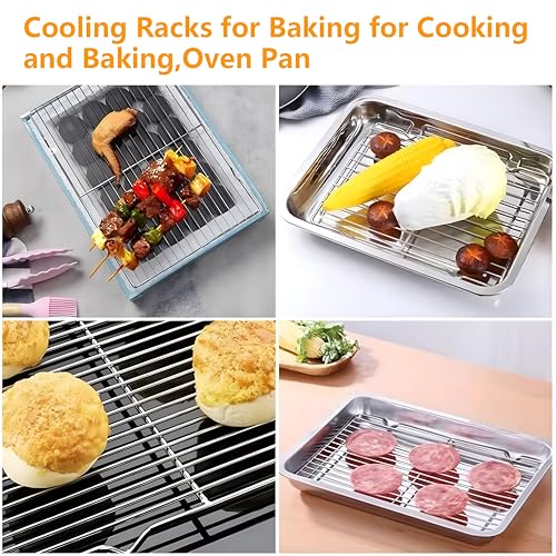 Stainless Steel Cooling Rack Set - 2 Pack 11.8" & 8.07" for Baking