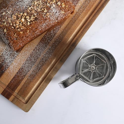 Oster Helmsdale 2-Cup Stainless Steel Flour Sifter Pack of 6 - Baking Sieve with One-Hand Lever