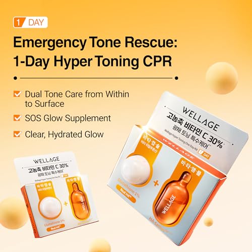 WELLAGE Hyper Toning One Day Kit Vitamin C & Glutathione Face Serum