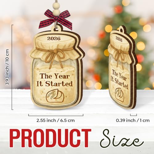 Sourdough Christmas Ornament - Handmade Wooden Baking Keepsake for Tree Decor