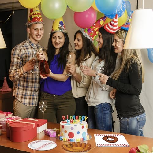 Baseball Birthday Party Supplies - 40Pcs Plates & Napkins Set