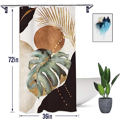 Mid Century Abstract Shower Curtain - 36" x 71" Waterproof Polyester