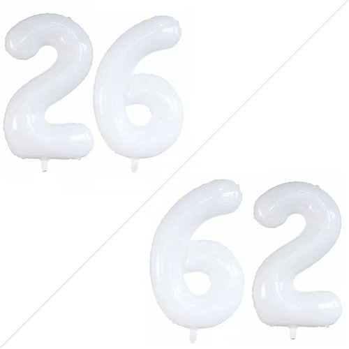 GOER Jumbo 26 Inch Foil Balloons - Perfect Decorations for 26th Birthday Party | White