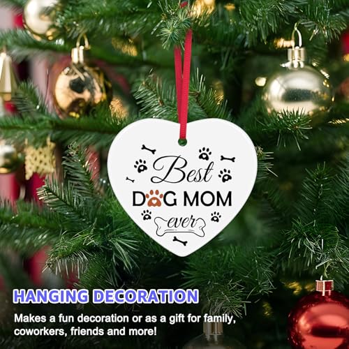 Dog Mom Ceramic Christmas Ornament Gifts for Dog Lovers