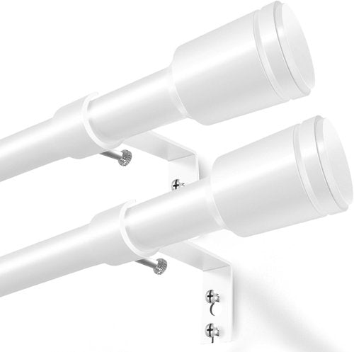 Adjustable 5/8” Diameter Curtain Rods by [Brand Name] - 30-45 Inch for Small Windows | White, 2 Pack