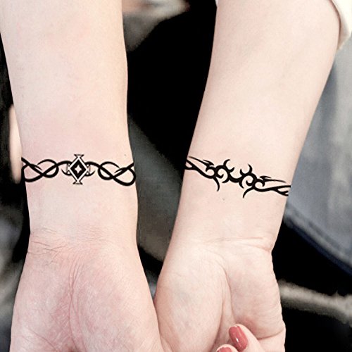 Yesallwas Tribal Temporary Tattoos 6 Sheets Blue Black Body Stickers