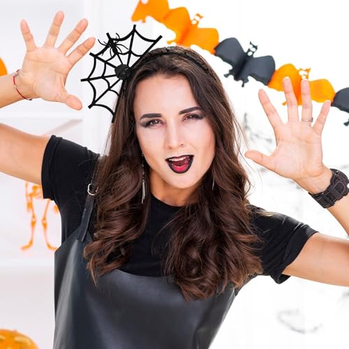 Gistome Halloween Spider Web Headband Black Lace Gothic Hairband