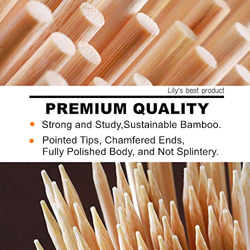 HOPELF 4" Natural Bamboo Skewers - Eco-Friendly Grilling & Party Use