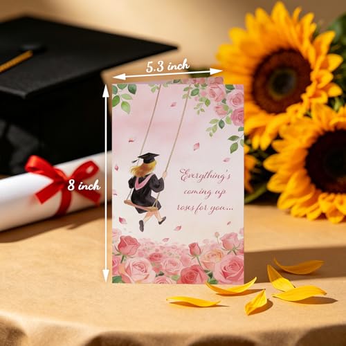Graduation Card for Her - Premium Congrats for Daughter, Sister & Bestie