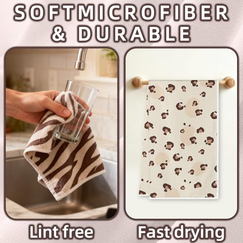 AiHeart Microfiber Kitchen Towels Set of 2 - Quick Dry & Highly Absorbent