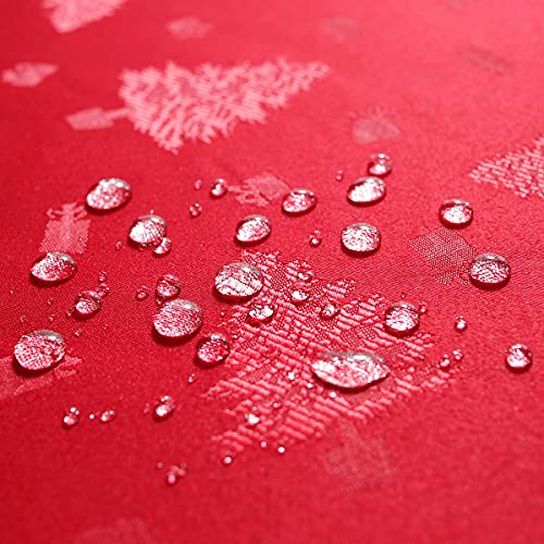 Christmas Tablecloth Rectangle Red Xmas Tree Pattern 52x70 Inches - Variation of Red / 70" x 52"