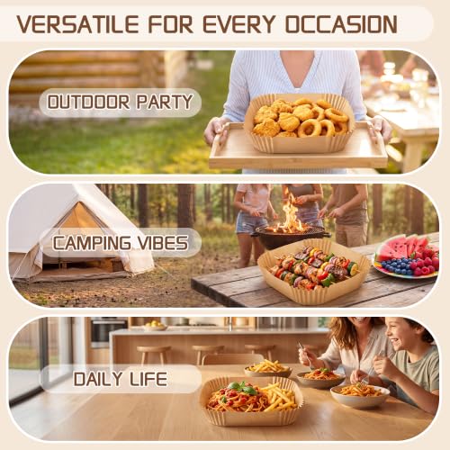 Jofuler 8-Inch Disposable Air Fryer Liners 125 Pcs for 5-8 QT Square Basket