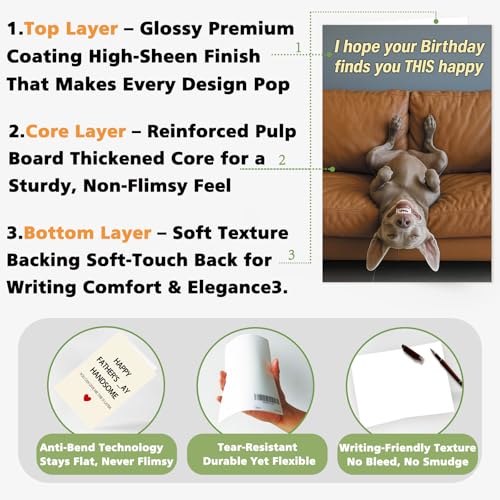 Funny Dog Birthday Card for Men and Women with Envelope