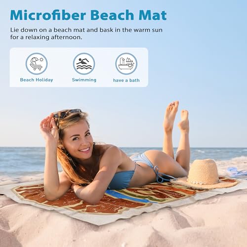 Solaris Microfiber Beach Towel - Sand-Free Quick-Dry Mat, 40"x71"