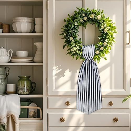 Black Wreath Sash for Front Door - 5.1'' x 59'' Classic Design