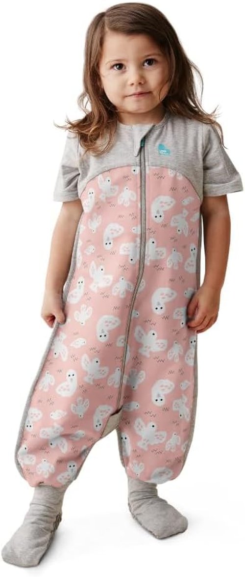 Love To Dream Organic Toddler Wearable Blanket - Super Soft Sleeping Sack with Footies, 4T Pink