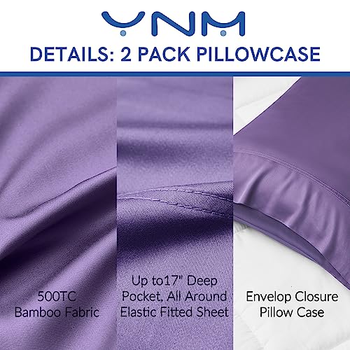 YnM King Cooling Pillowcase 2 Pack - Lavender, Ultra-Breathable