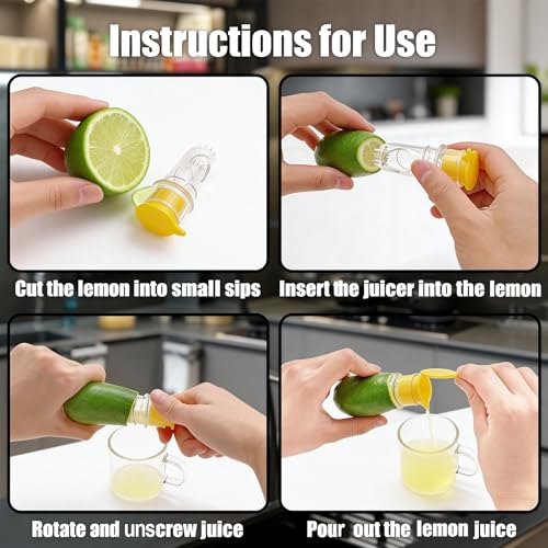 Hubaltuye 4-Pack Lemon Squeezer Manual Citrus Press with Cleaning Brush