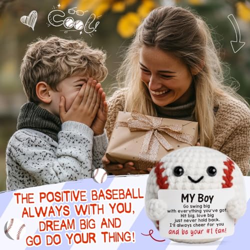 Handmade Crochet Baseball Gift - To My Boy Inspirational Keepsake