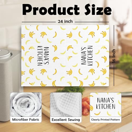 Funny Banana Kitchen Dish Towels - 16x24 in, Ideal Gifts for Grandma