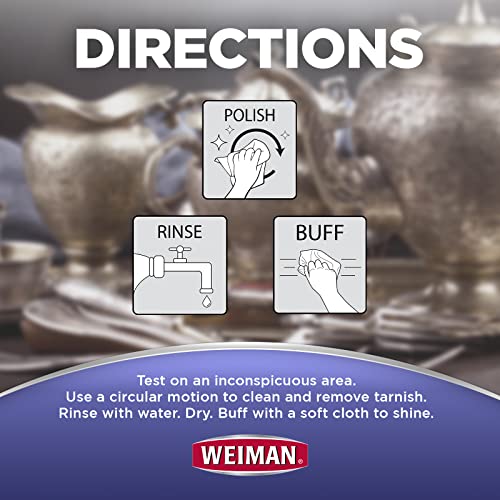 Weiman Silver Jewelry Polish Wipes - 40 Count Tarnish Remover for Metals